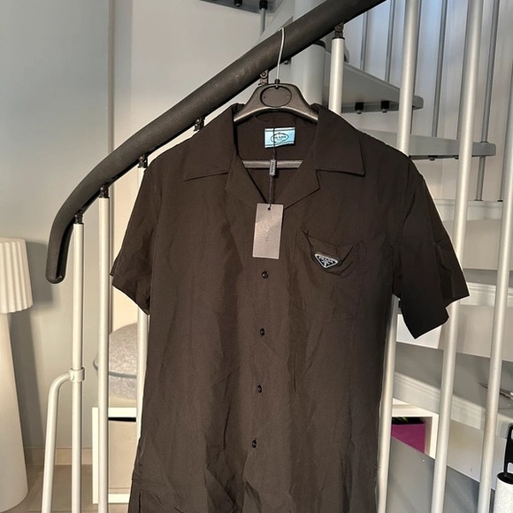 Prada Men's Brown Short Sleeve Shirt